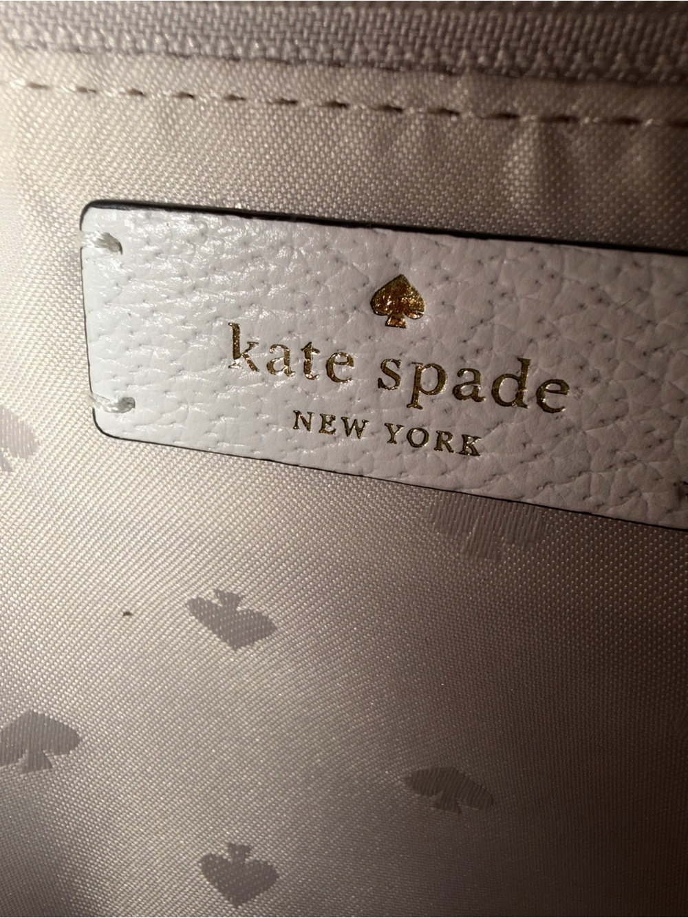 KATE SPADE // White Structured Leather Tote with Top Handles - Picture 6 of 6
